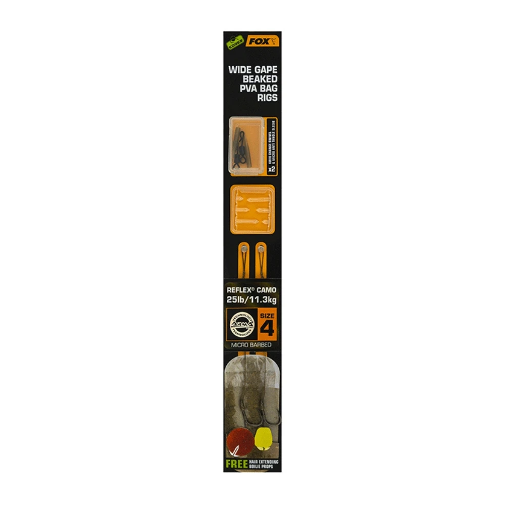 FOX Edges Wide Gape Beaked PVA Bag Ready Rigs