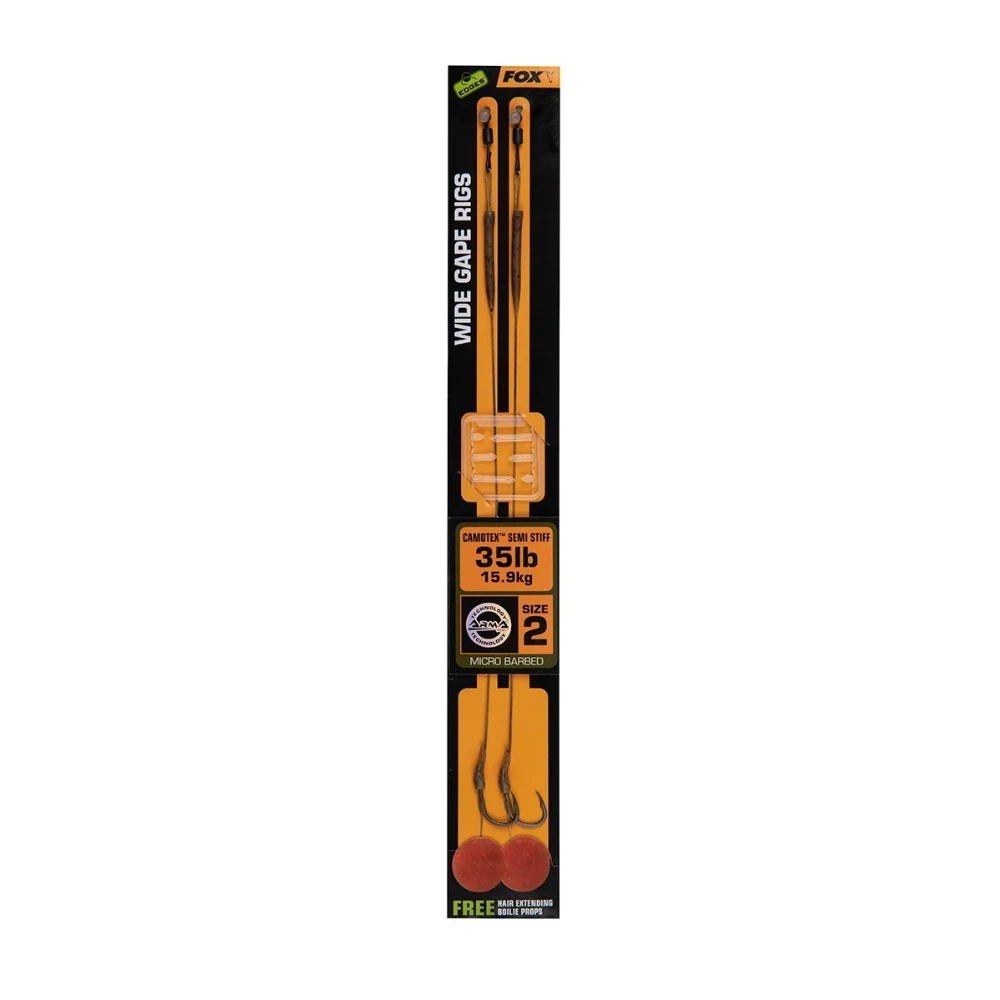 FOX Edges Wide Gape Semi Stiff Camotex Ready Rigs